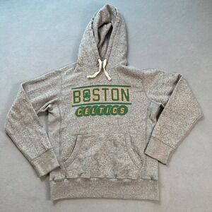 Boston Celtics Hoodie Sweatshirt Mens M Grey NBA Tailgate Pullover Athletic